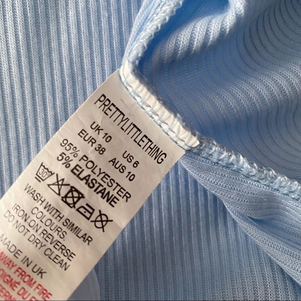 PLT Baby Blue Ribbed Cardigan Top